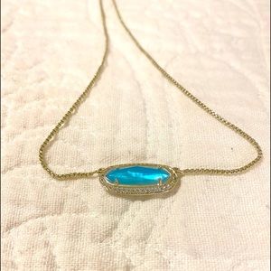 Kendra Scott Blue Necklace with Gold Hardware